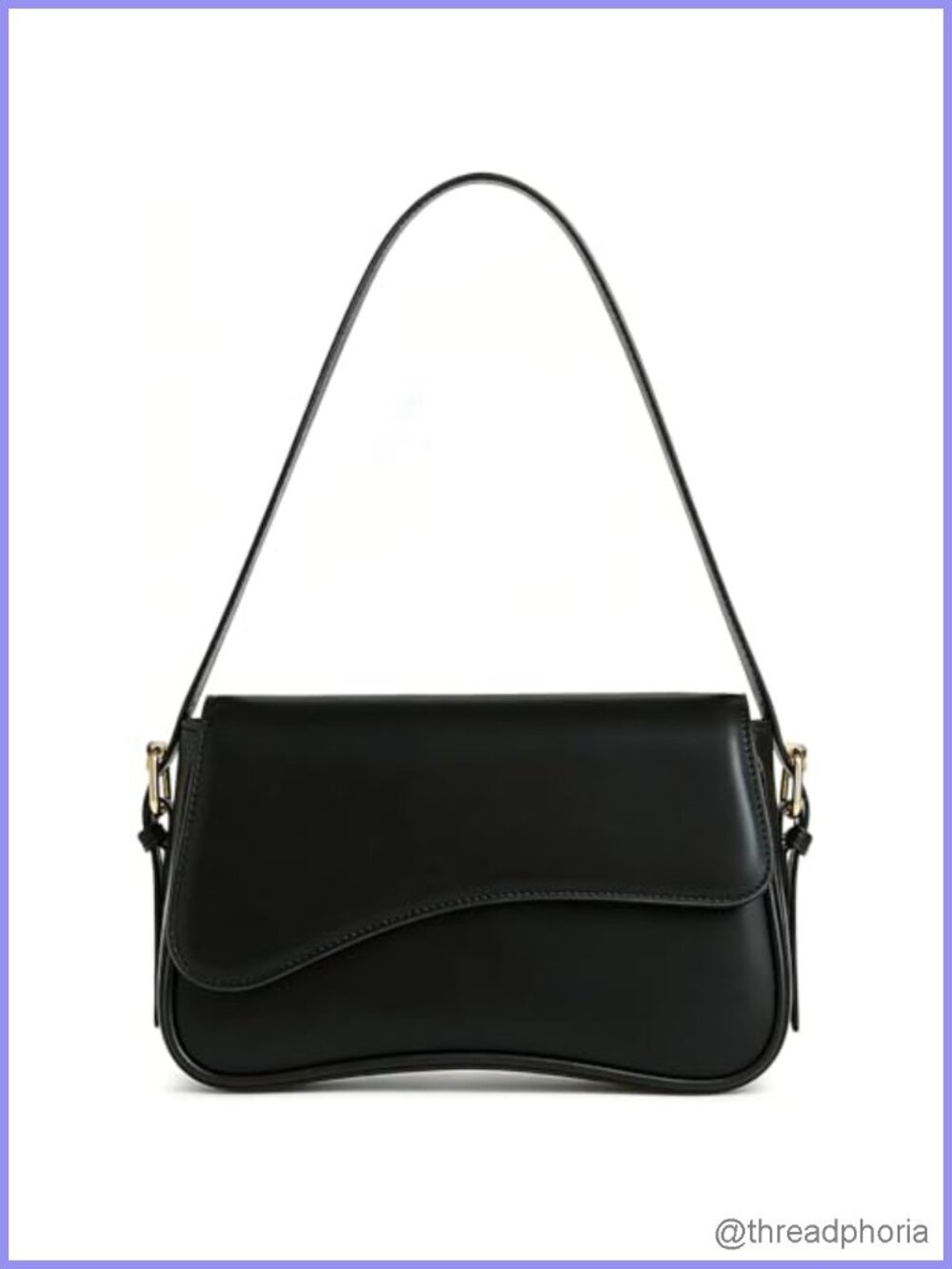 Y2K PU Leather Shoulder Bag Crossbody Purse Hobo Handbag Adjustable Strap